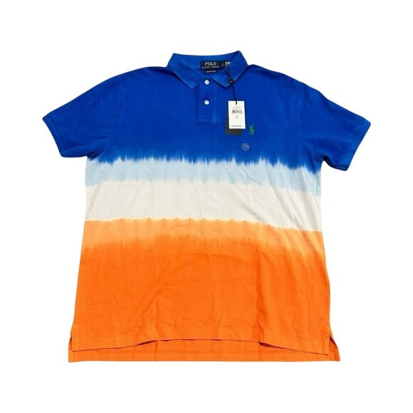 Polo Ralph Lauren Orange White Blue Classic-Fit Tie-Dye Polo Shirt Large L - Picture 3 of 10